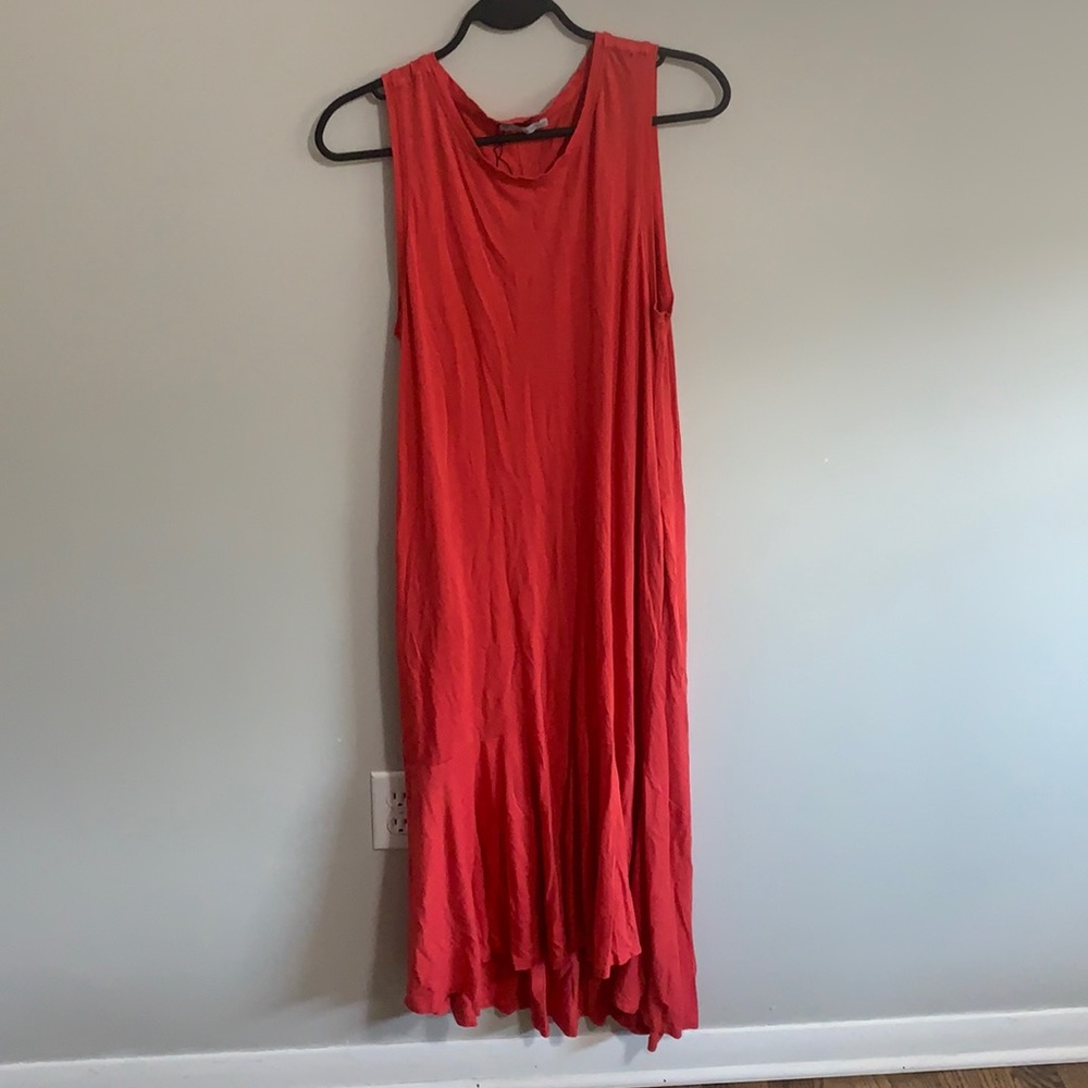 Zara Coral High Low Maxi Dress